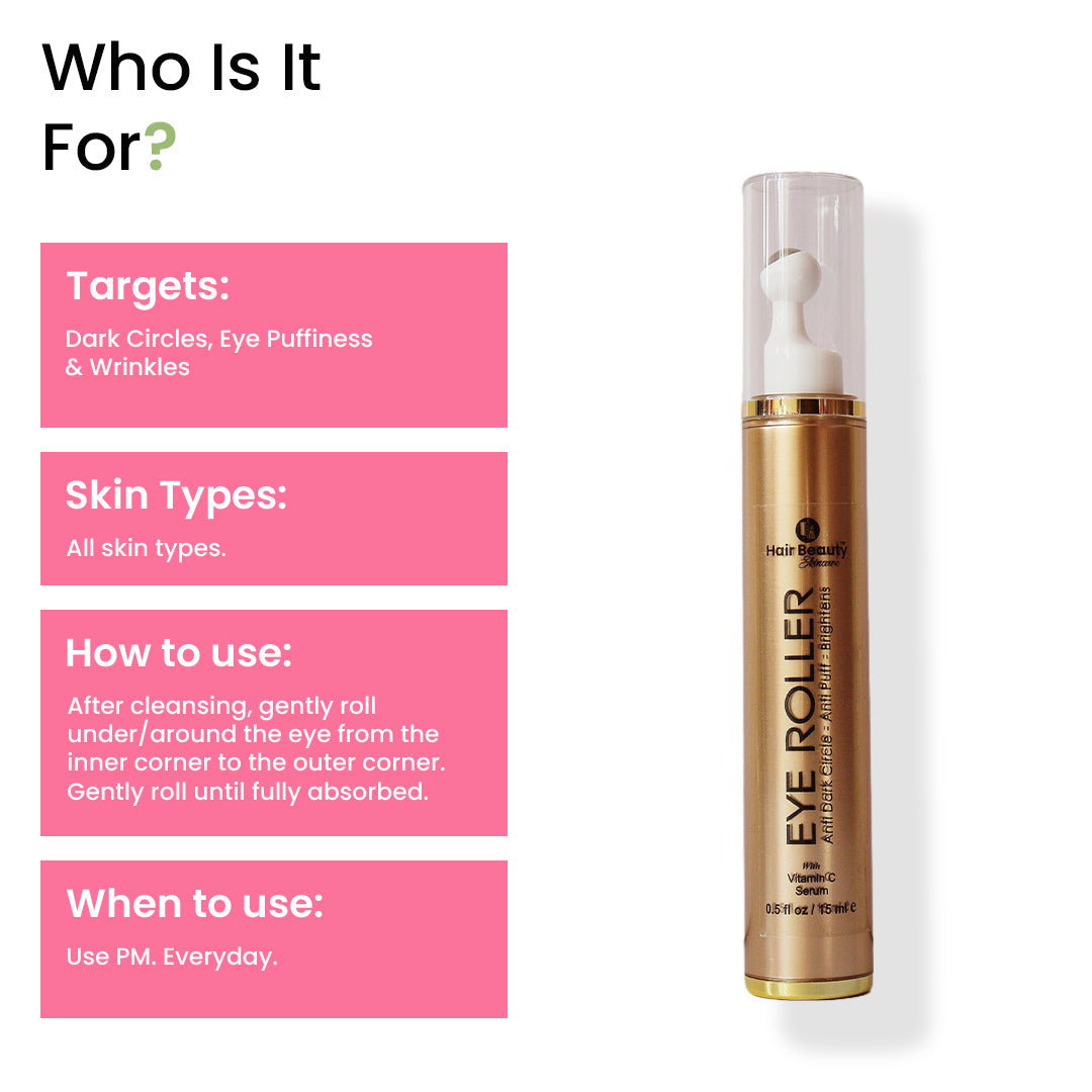 Hair Beauty Eye Roller | Eliminates Dark Circles & Puffy Eyes