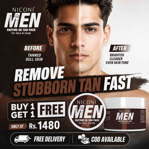 Niconi Men & Women Enzyme De-Tan Pack For Face & Body (BUY 1 GET 1 FREE )